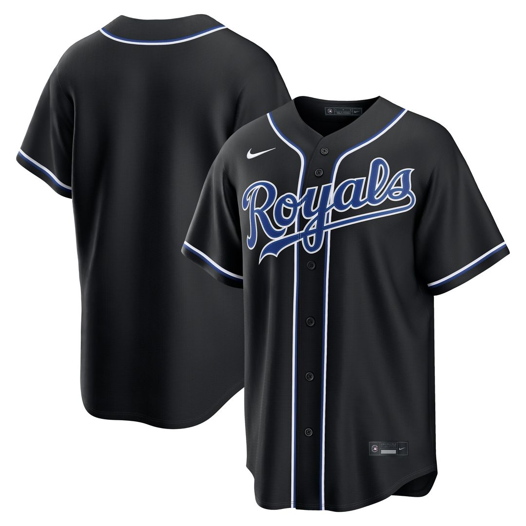 Kansas City Royals Fashion Replica Black Out Jersey