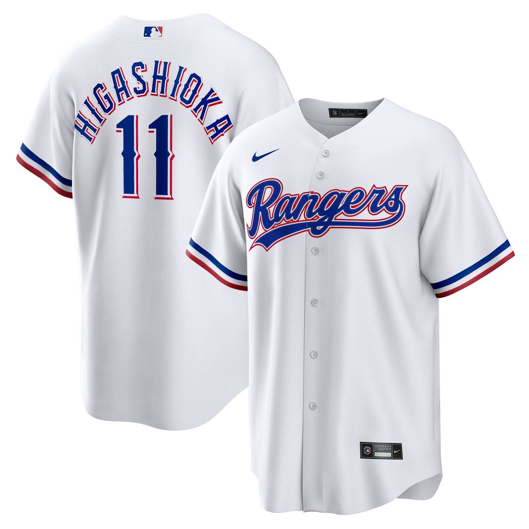 Texas Rangers Kyle Higashioka Home Replica Jersey - White