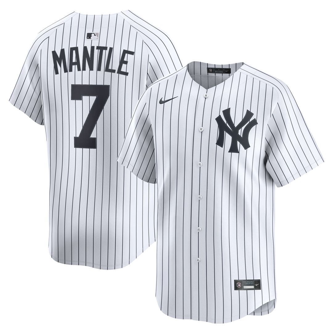 New York Yankees Mickey Mantle Home Limited Jersey - White