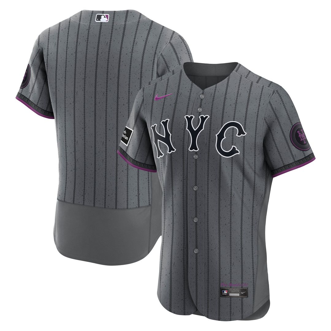 New York Mets City Connect Authentic Sponsor Patch Jersey - Gray