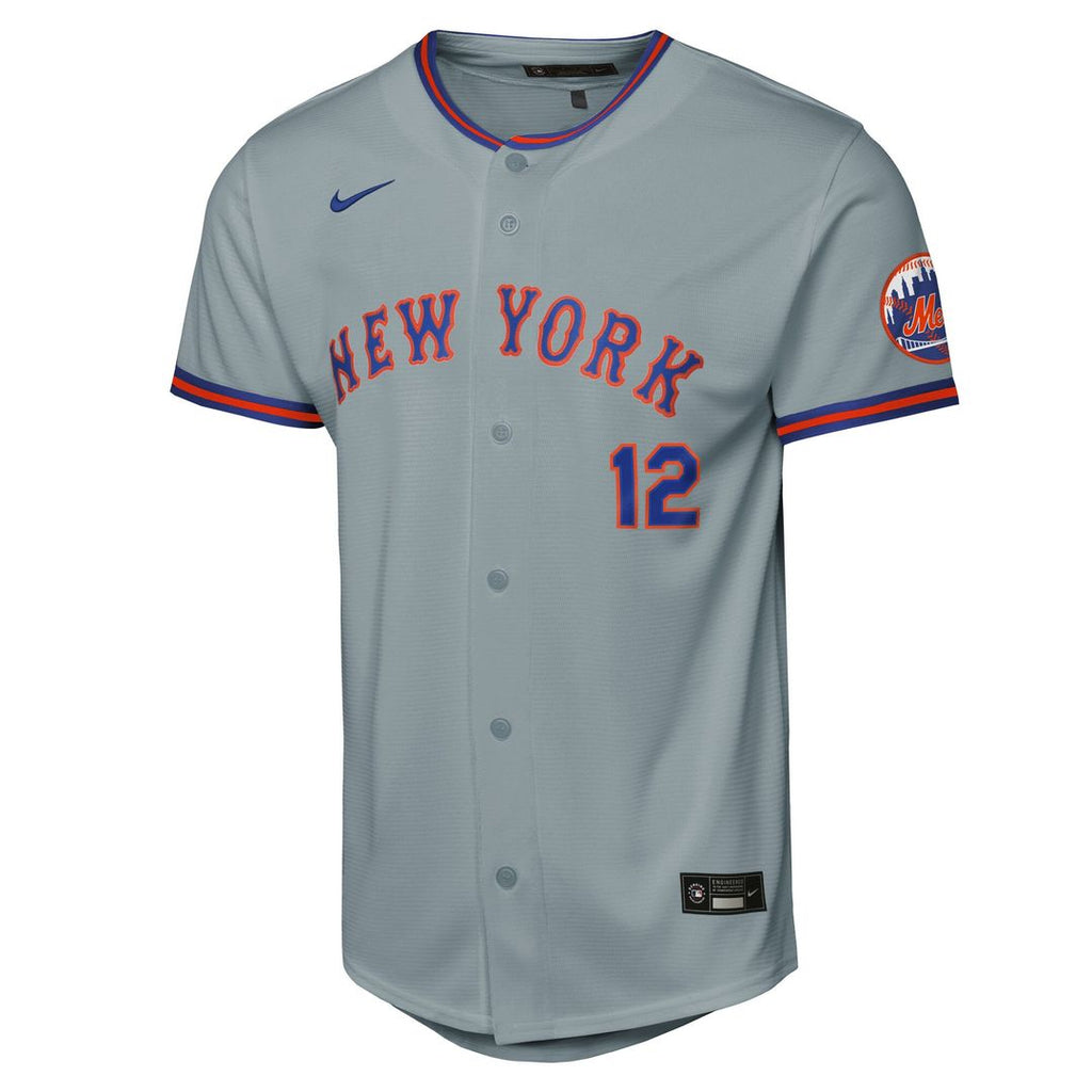 New York Mets Francisco Lindor Youth Road Stadium Jersey - Gray