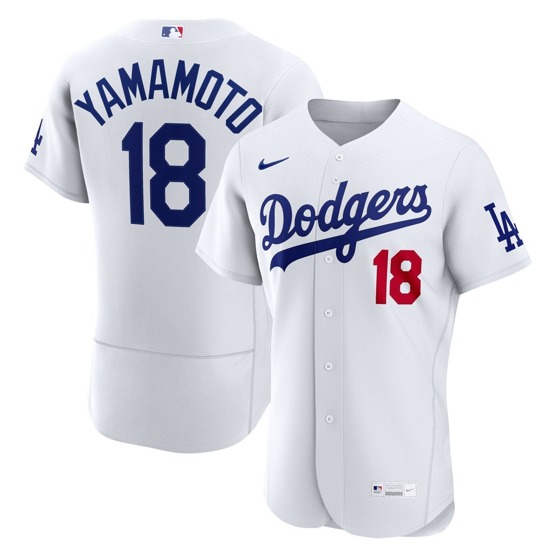 Los Angeles Dodgers Yoshinobu Yamamoto Home Authentic Jersey - White