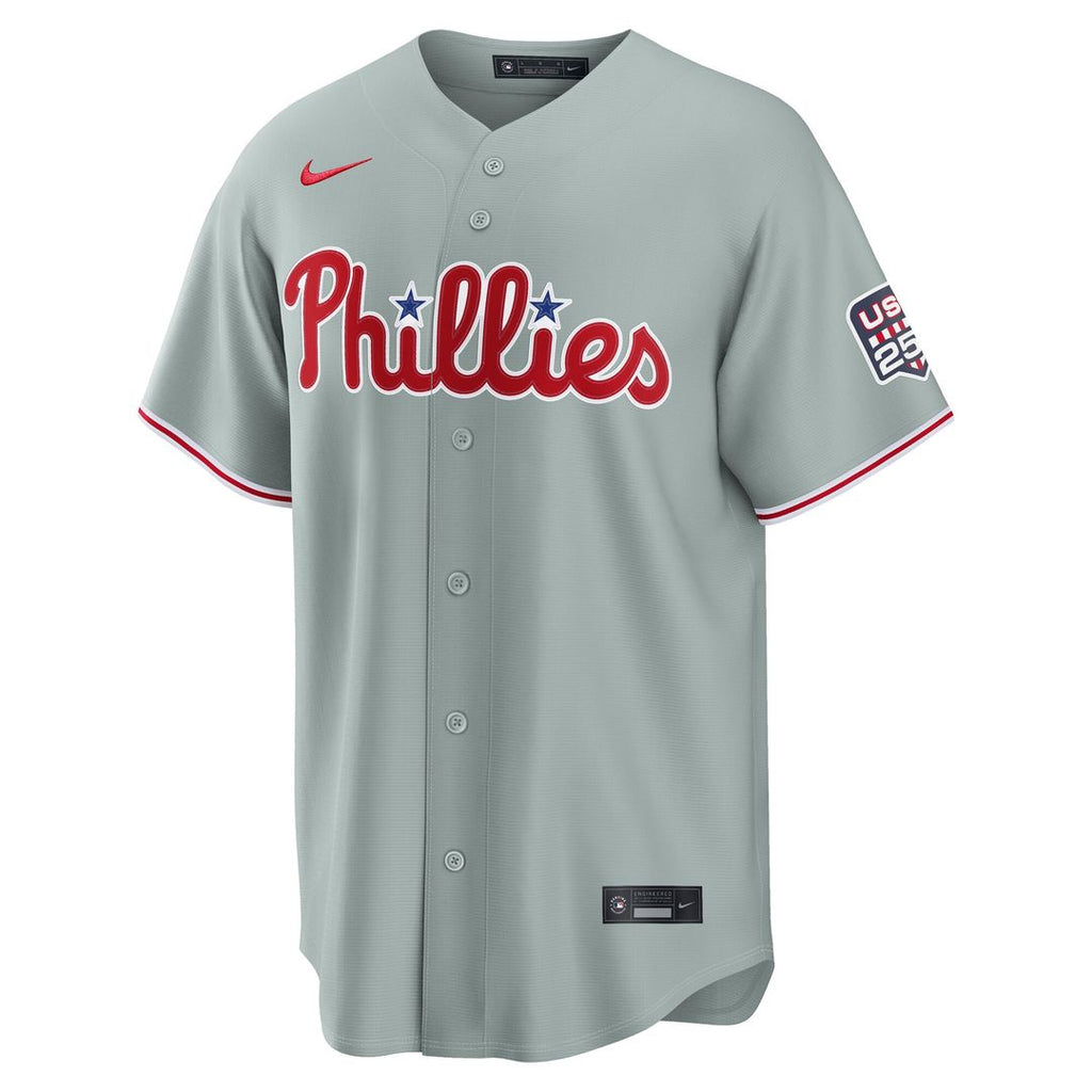 Philadelphia Phillies Trea Turner USA 250 Fourth of July Road Stadium Jersey - Gray