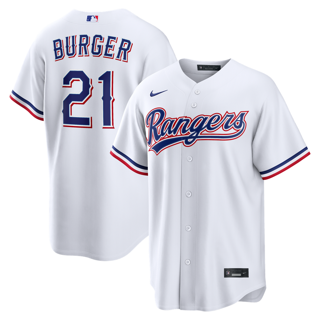 Texas Rangers Jake Burger Home Replica Jersey - White