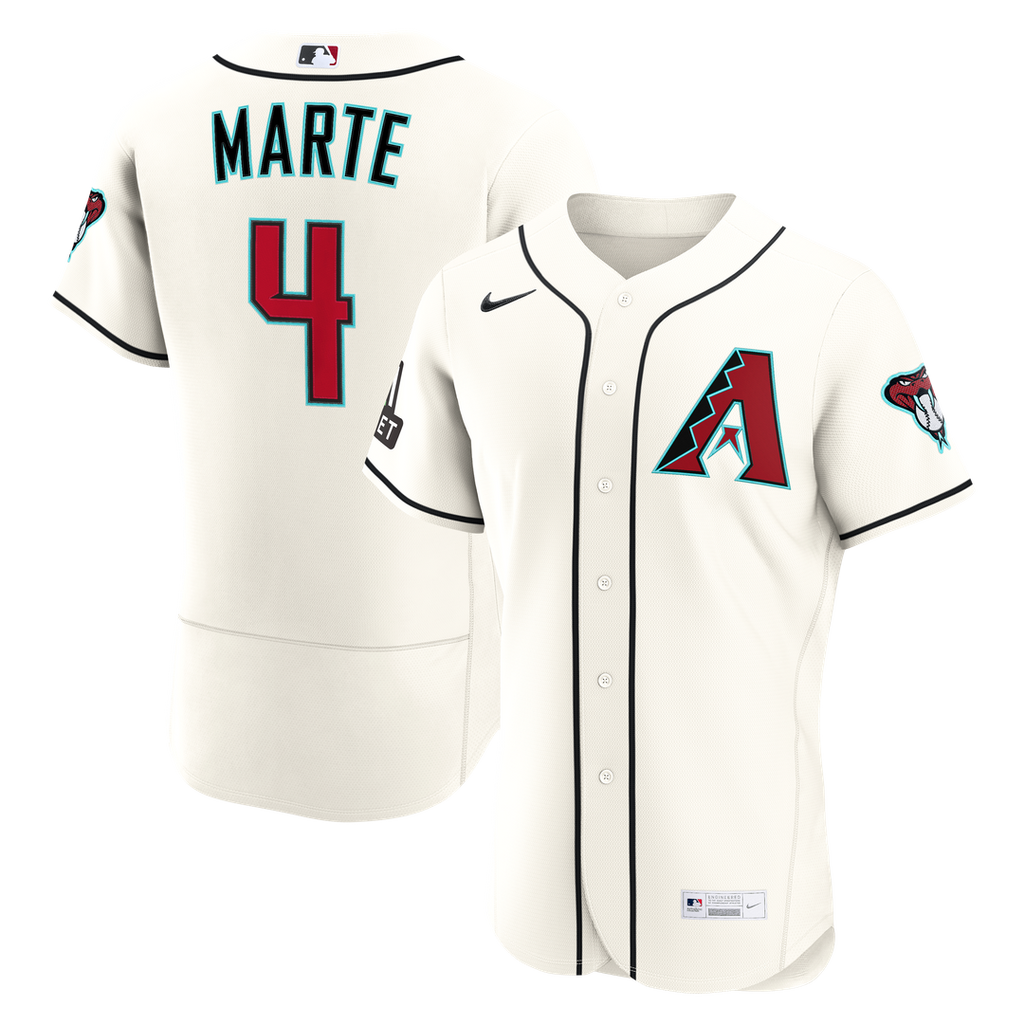 Arizona Diamondbacks Ketel Marte Home Authentic Sponsor Patch Jersey - Cream