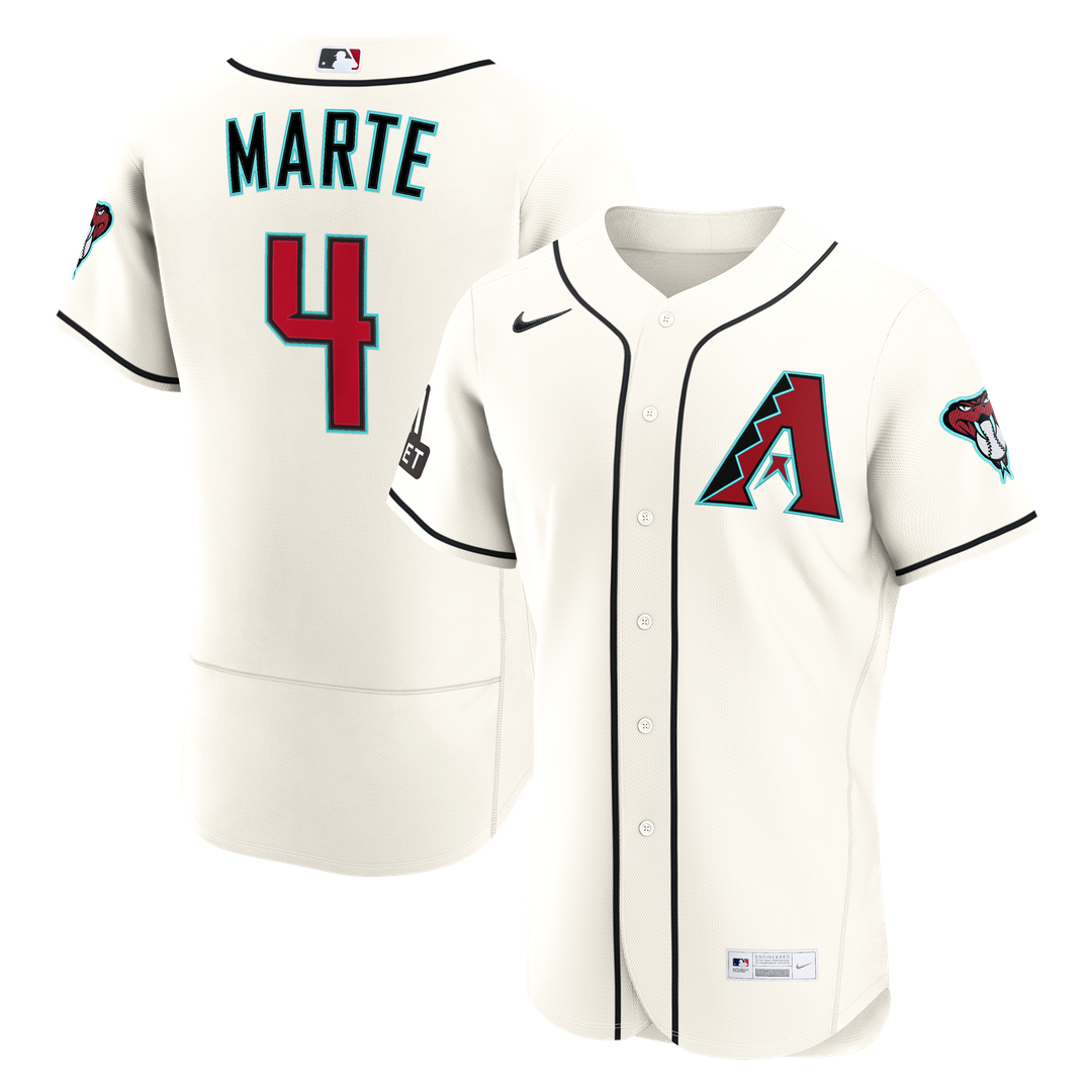 Arizona Diamondbacks Ketel Marte Home Authentic Sponsor Patch Jersey - Cream