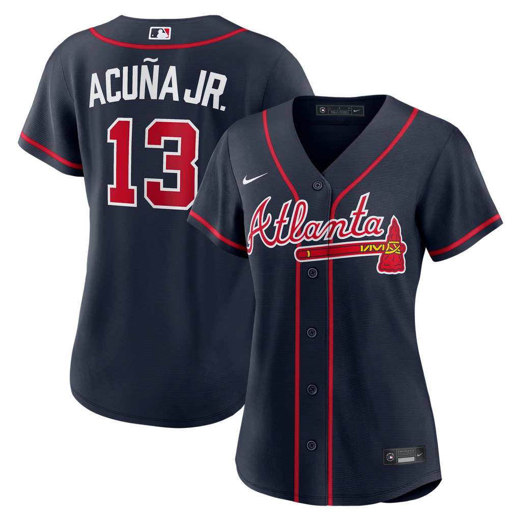 Atlanta Braves Ronald Acuña Jr. Women's Alternate Replica Jersey - Navy