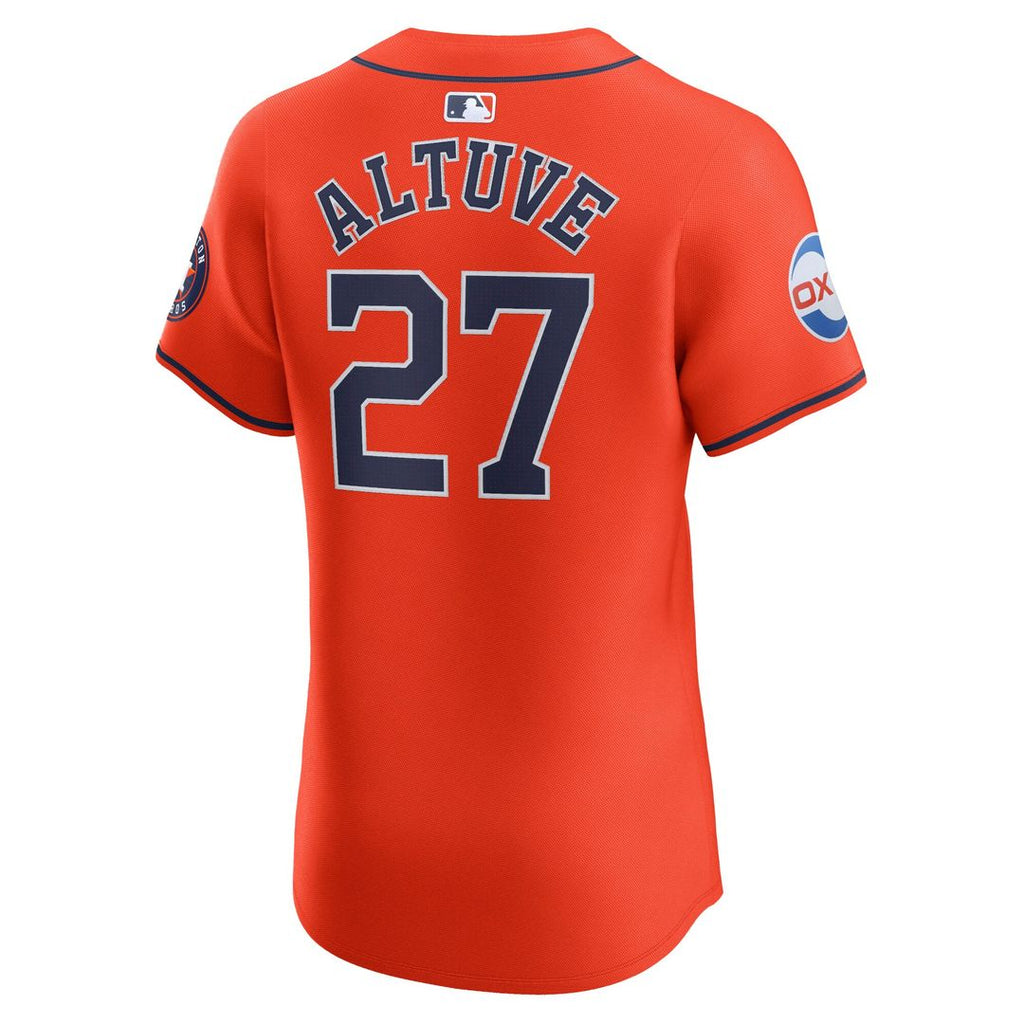 Houston Astros Jose Altuve Alternate Elite Sponsor Patch Player Jersey - Orange