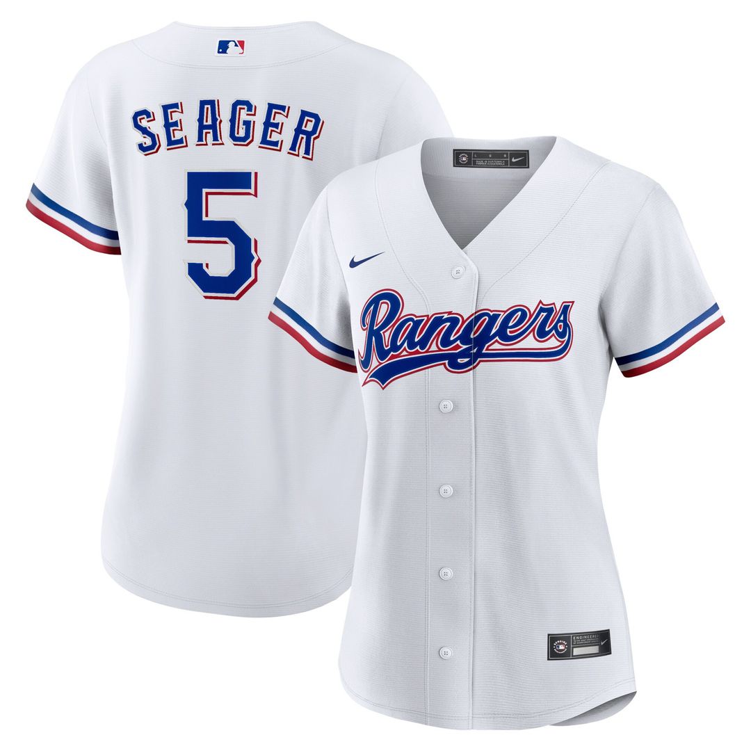 Texas Rangers Corey Seager Women's Home Replica Jersey - White