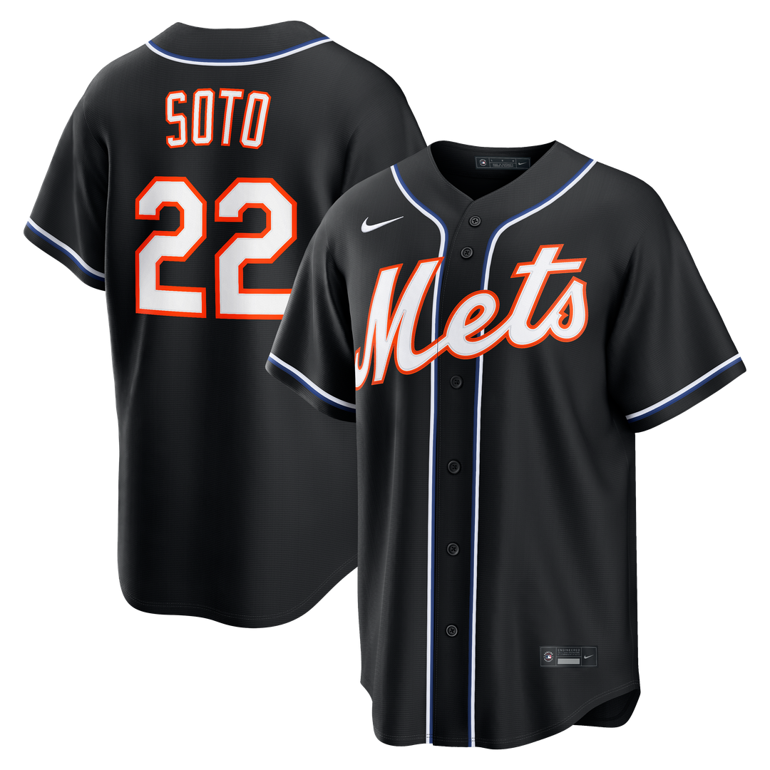 New York Mets Juan Soto Fashion Replica Black Out Jersey