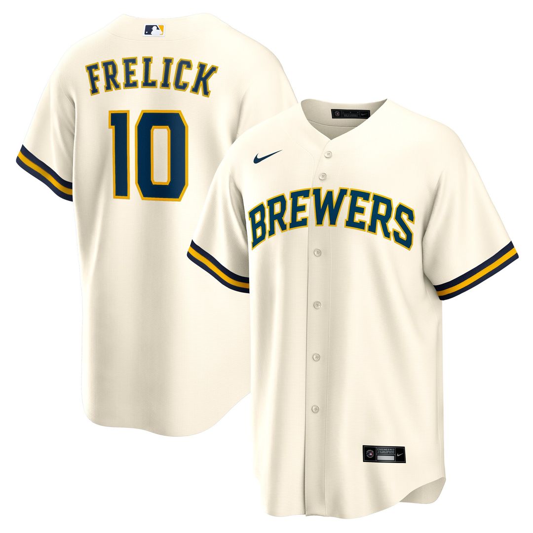 Milwaukee Brewers Sal Frelick Home Replica Jersey - Cream