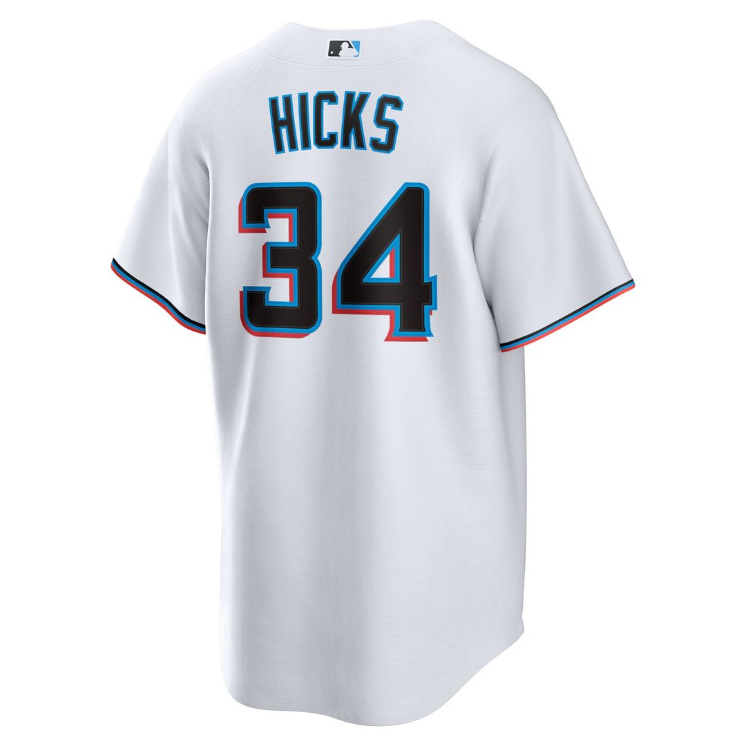 Miami Marlins Liam Hicks Home Replica Jersey - White