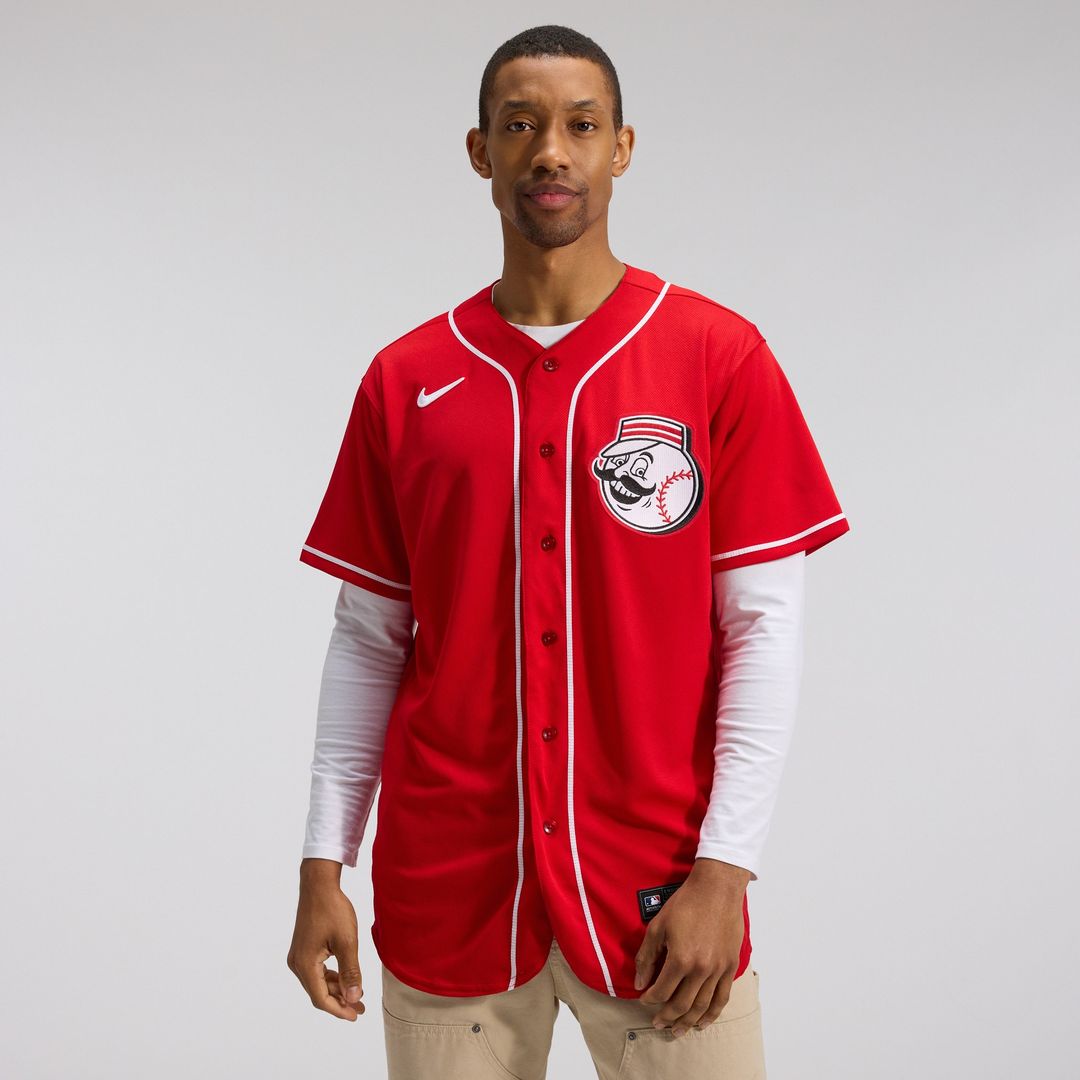 Cincinnati Reds Alternate Authentic Team Logo Jersey - Scarlet