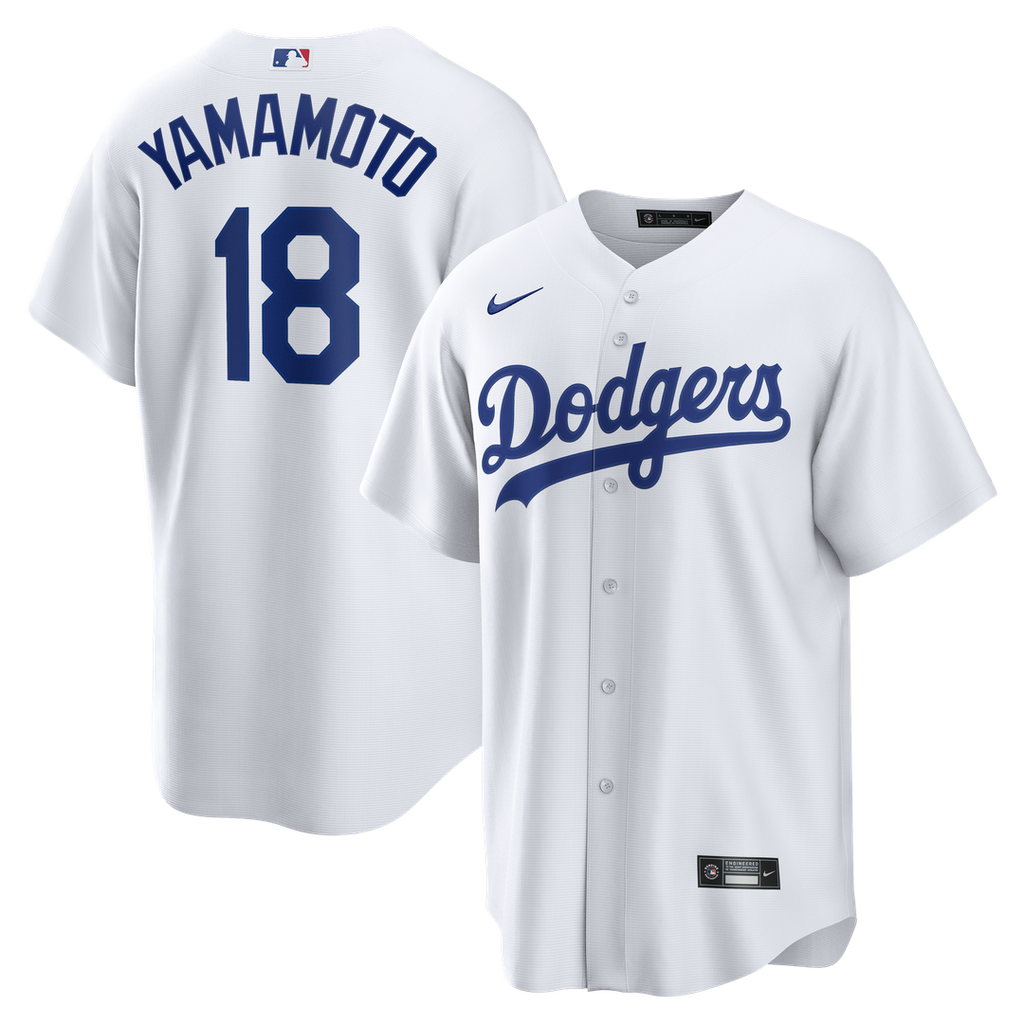 Los Angeles Dodgers Yoshinobu Yamamoto Home Replica Jersey - White