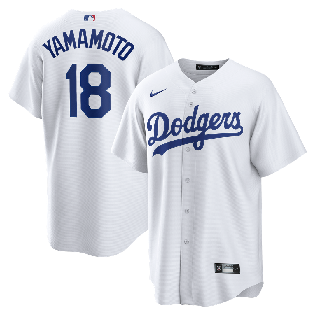 Los Angeles Dodgers Yoshinobu Yamamoto Home Replica Jersey - White