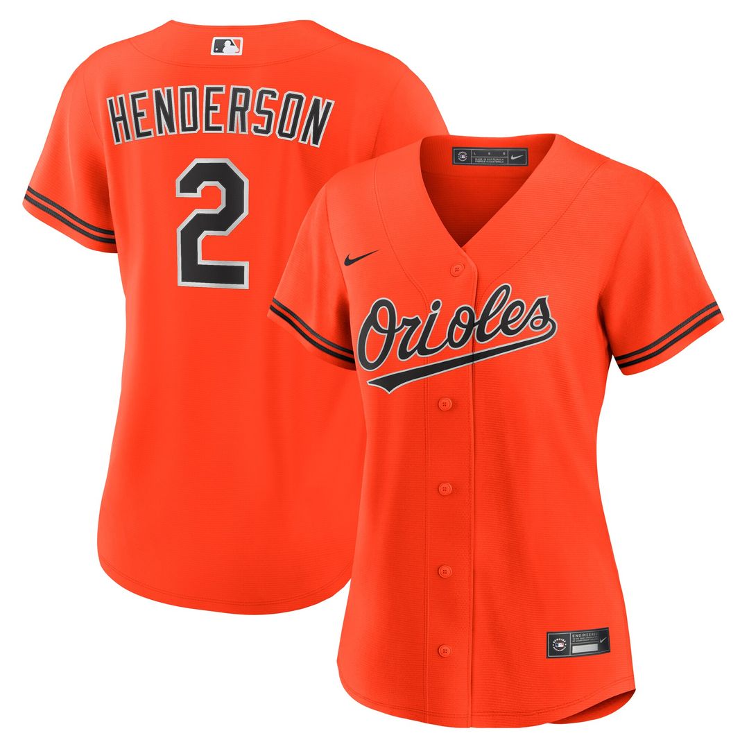 Baltimore Orioles Gunnar Henderson Women's Alternate 2 Replica Jersey - Orange