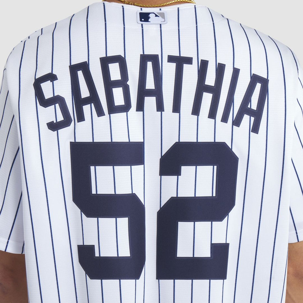 New York Yankees CC Sabathia 2025 Baseball Hall of Fame Name & Number Retired Replica Jersey - White