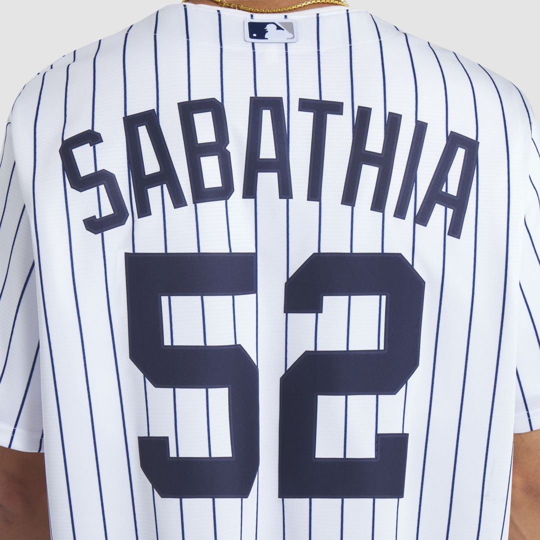 New York Yankees CC Sabathia 2025 Baseball Hall of Fame Name & Number Retired Replica Jersey - White