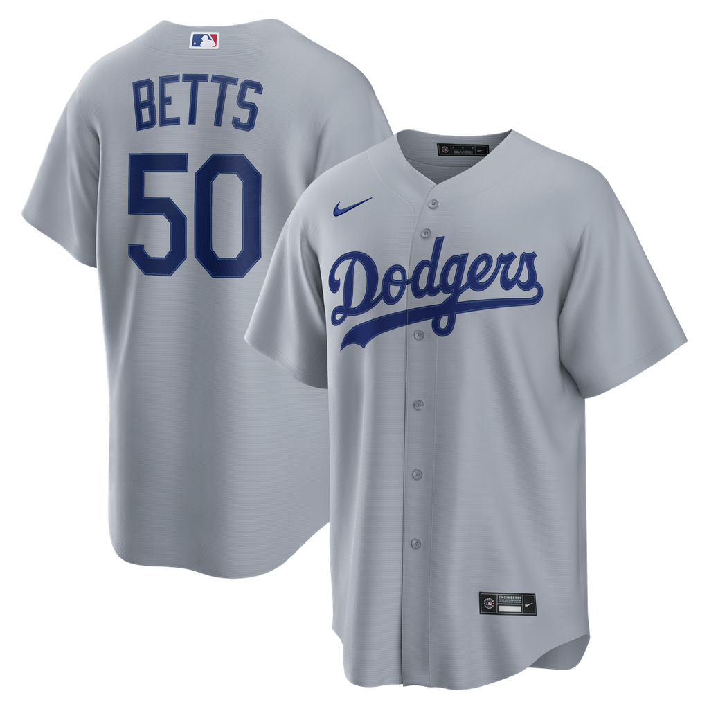 Los Angeles Dodgers Mookie Betts Road Replica Jersey - Gray