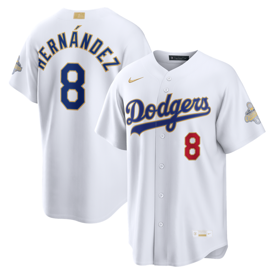 Los Angeles Dodgers Enrique Hernández 2026 Gold Collection Stadium Jersey - White