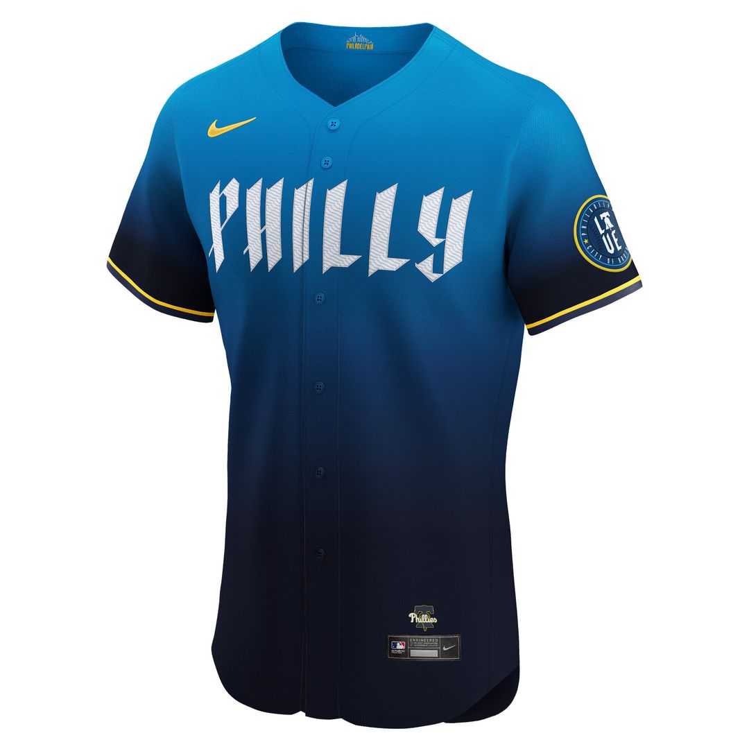 Philadelphia Phillies Trea Turner City Connect Elite Jersey - Navy