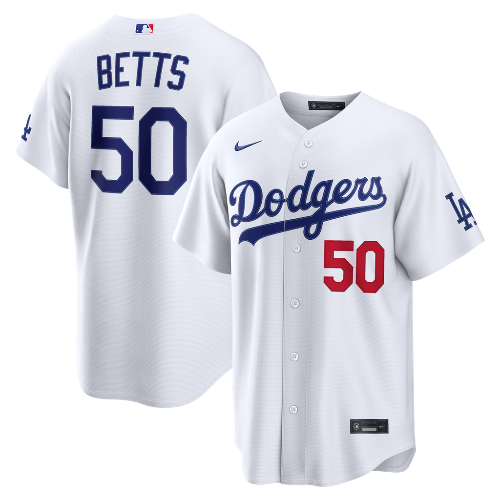 Los Angeles Dodgers Mookie Betts Home Stadium Jersey - White