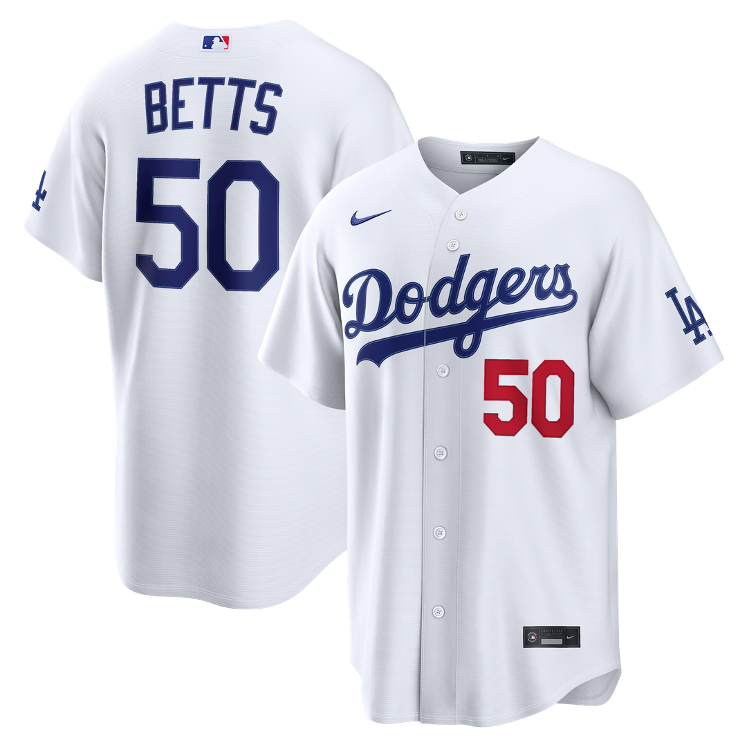 Los Angeles Dodgers Mookie Betts Home Stadium Jersey - White