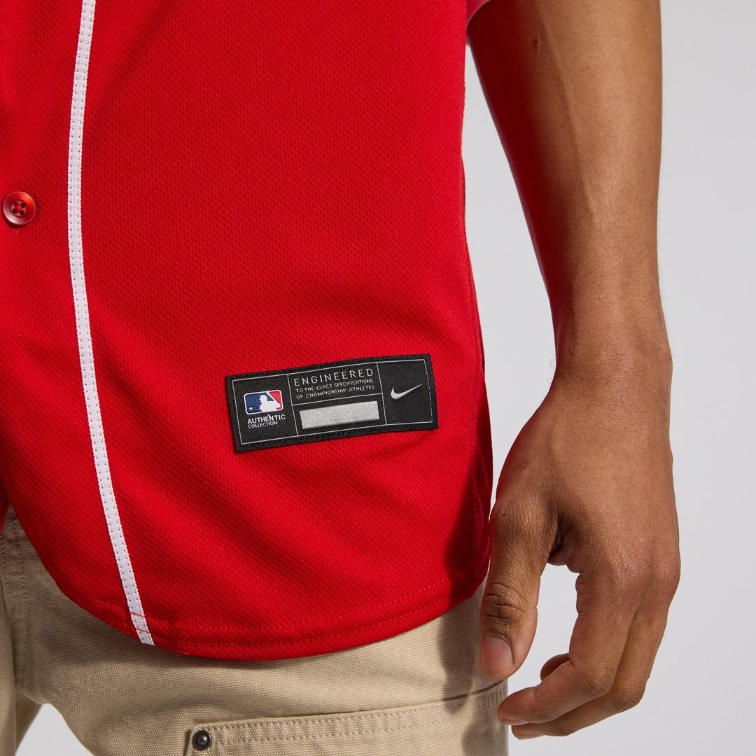 Cincinnati Reds Alternate Authentic Team Logo Jersey - Scarlet