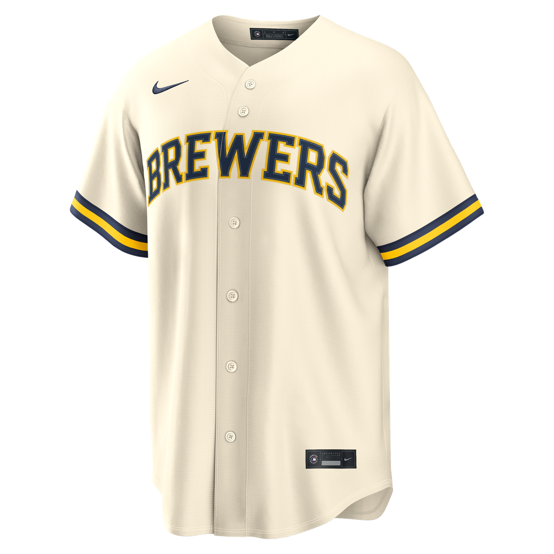 Milwaukee Brewers Jackson Chourio Home Replica Jersey - Cream