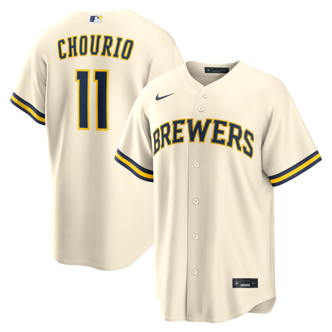 Milwaukee Brewers Jackson Chourio Home Replica Jersey - Cream