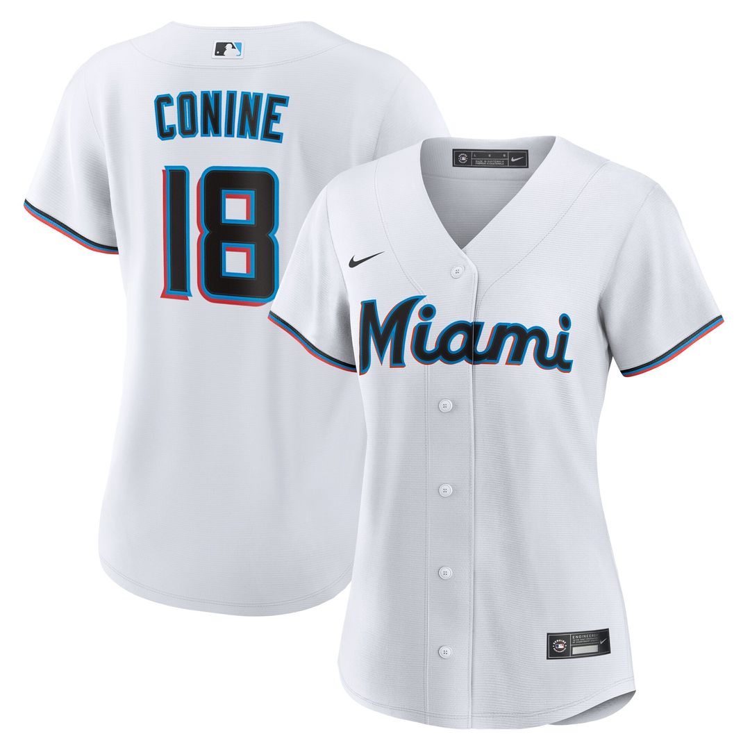 Miami Marlins Griffin Conine Women's Home Replica Jersey - White