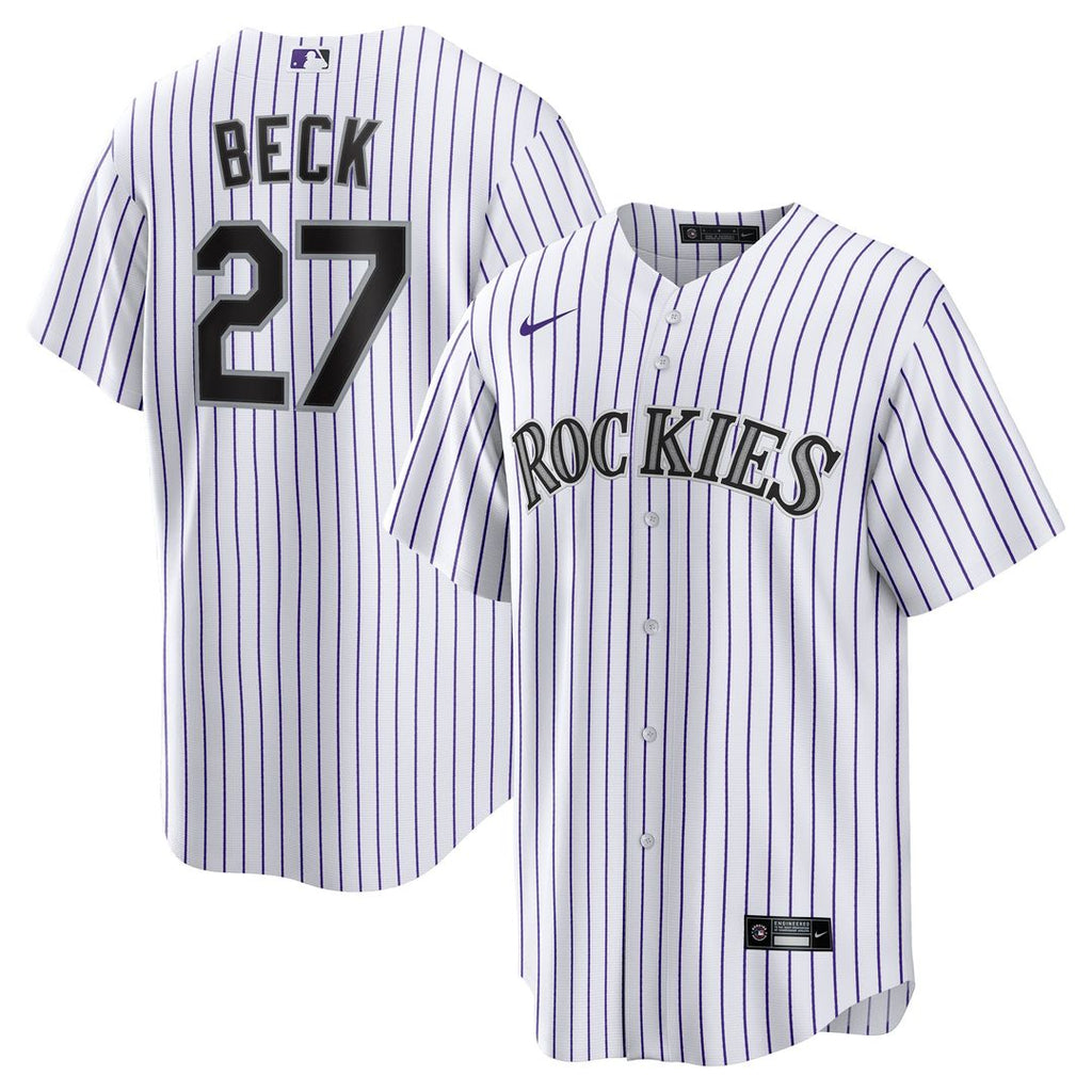 Colorado Rockies Jordan Beck Home Replica Jersey - White