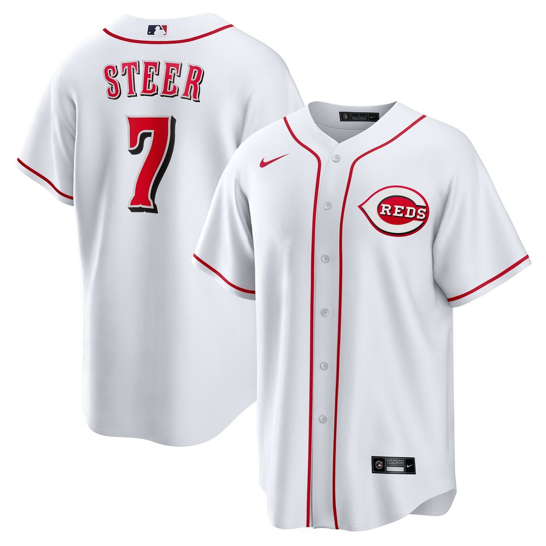 Cincinnati Reds Spencer Steer Home Replica Jersey - White