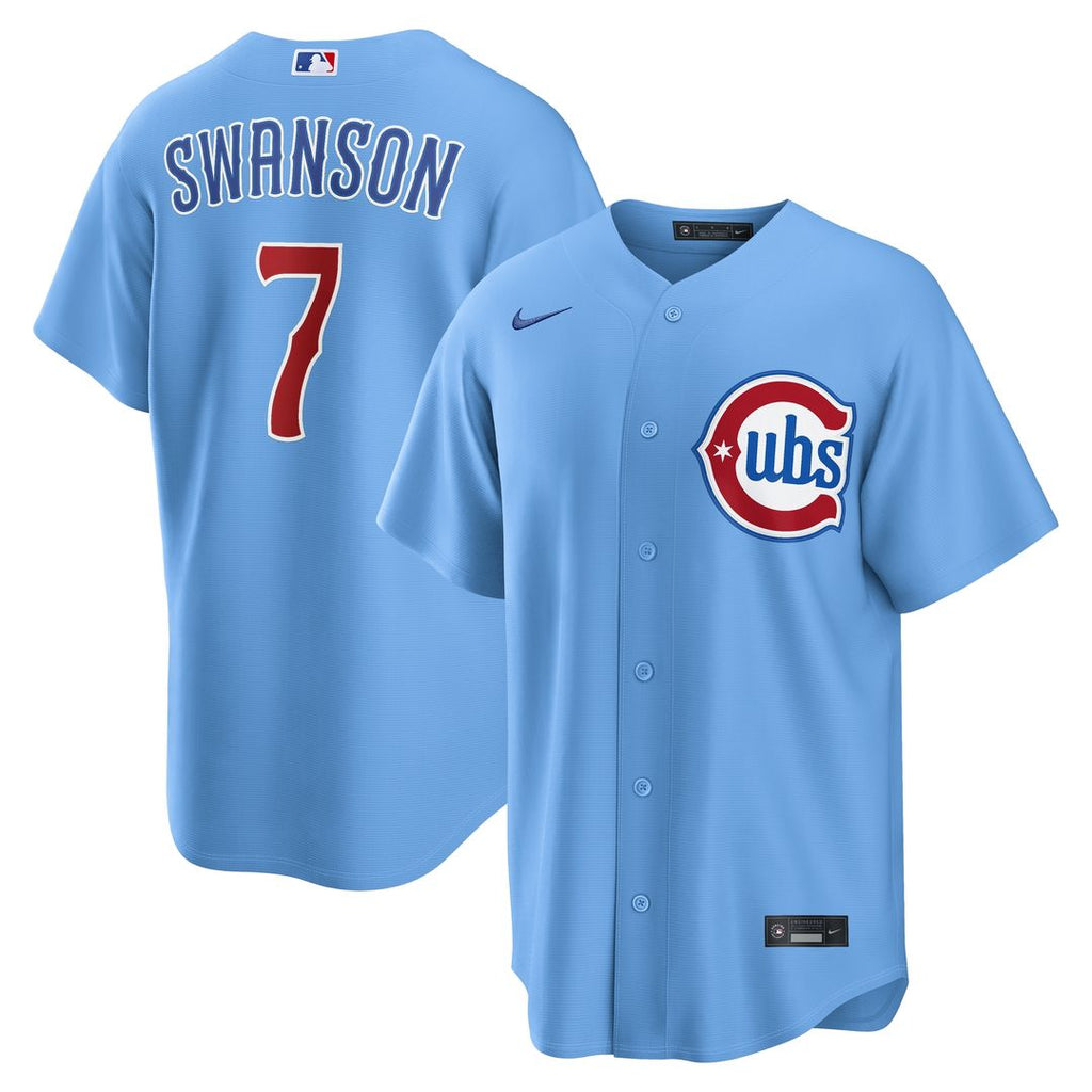 Chicago Cubs Dansby Swanson Alternate Replica Jersey - Light Blue