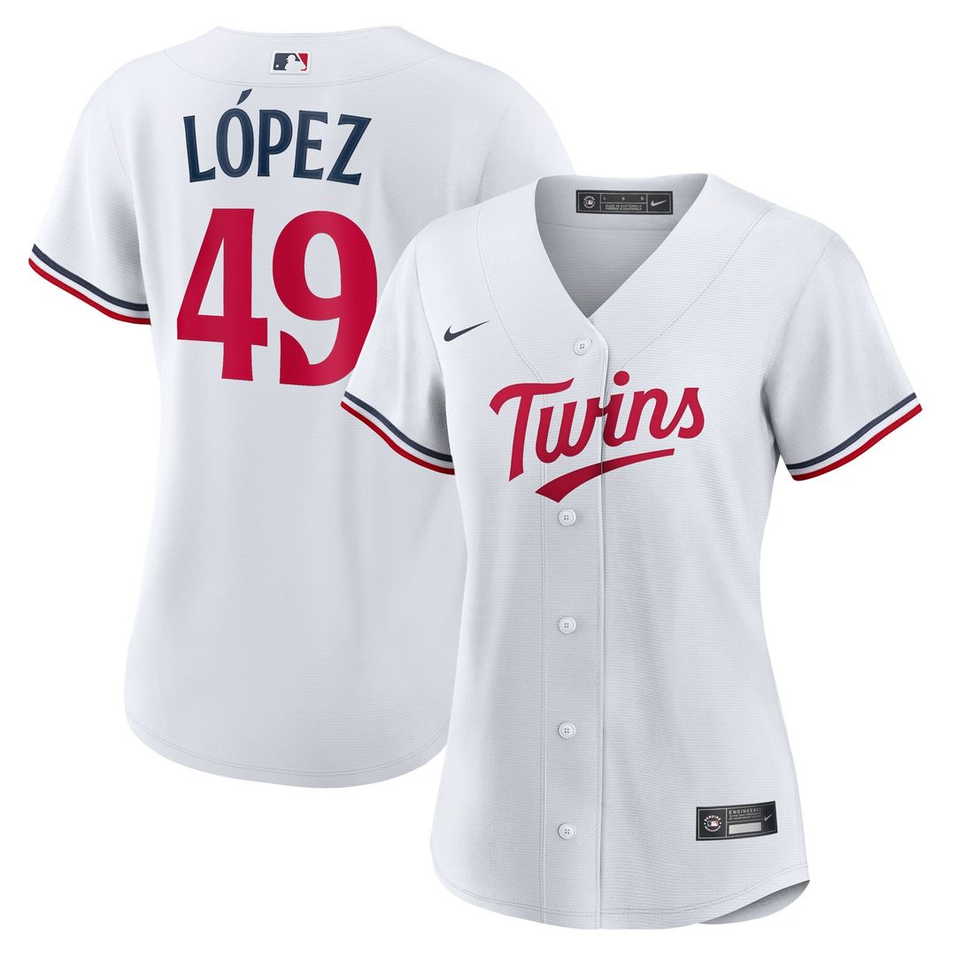 Minnesota Twins Pablo Lopez Women's Home Replica Jersey - White