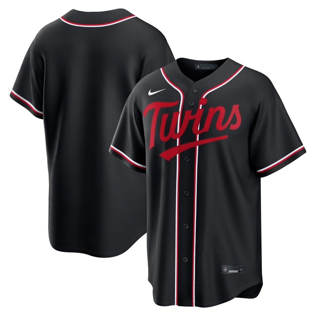 Minnesota Twins Fashion Replica Black Out Jersey