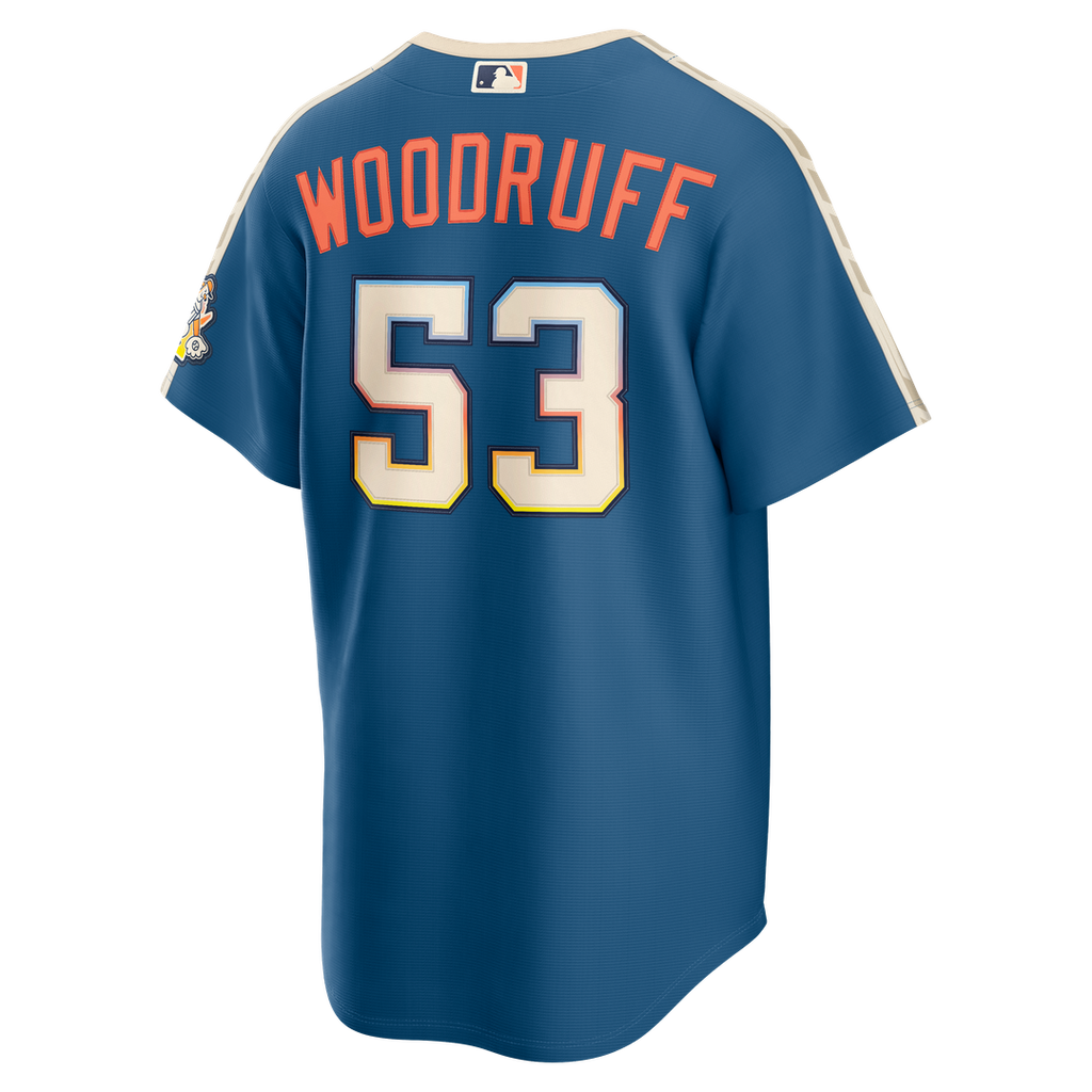 Milwaukee Brewers Brandon Woodruff 2026 City Connect Stadium Jersey - Mineral Blue