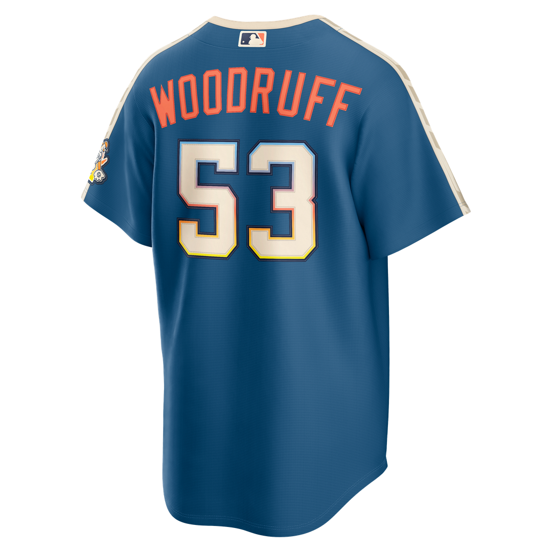 Milwaukee Brewers Brandon Woodruff 2026 City Connect Stadium Jersey - Mineral Blue