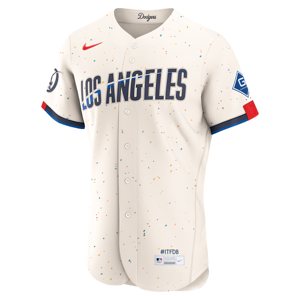Los Angeles Dodgers City Connect Authentic Sponsor Patch Jersey - Cream