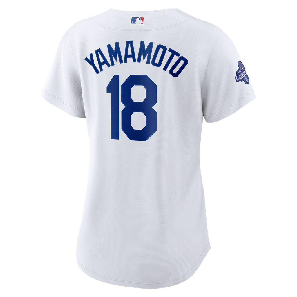 Los Angeles Dodgers Yoshinobu Yamamoto Women's 2025 World Series Champions Home Replica Jersey - White