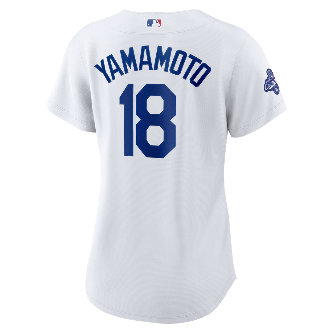 Los Angeles Dodgers Yoshinobu Yamamoto Women's 2025 World Series Champions Home Replica Jersey - White