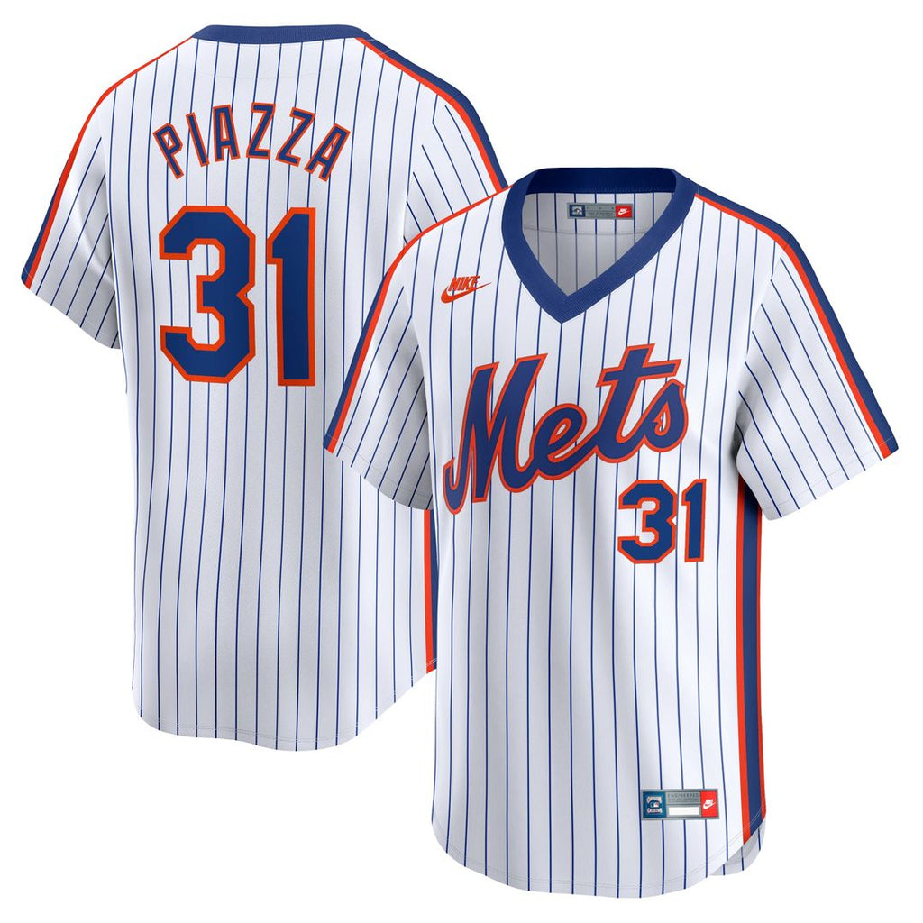 New York Mets Mike Piazza Throwback Cooperstown Limited Jersey - White