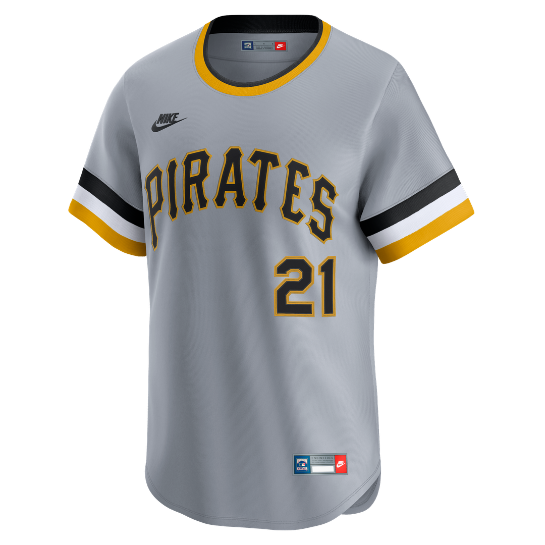 Pittsburgh Pirates Roberto Clemente Throwback Cooperstown Limited Jersey - Gray