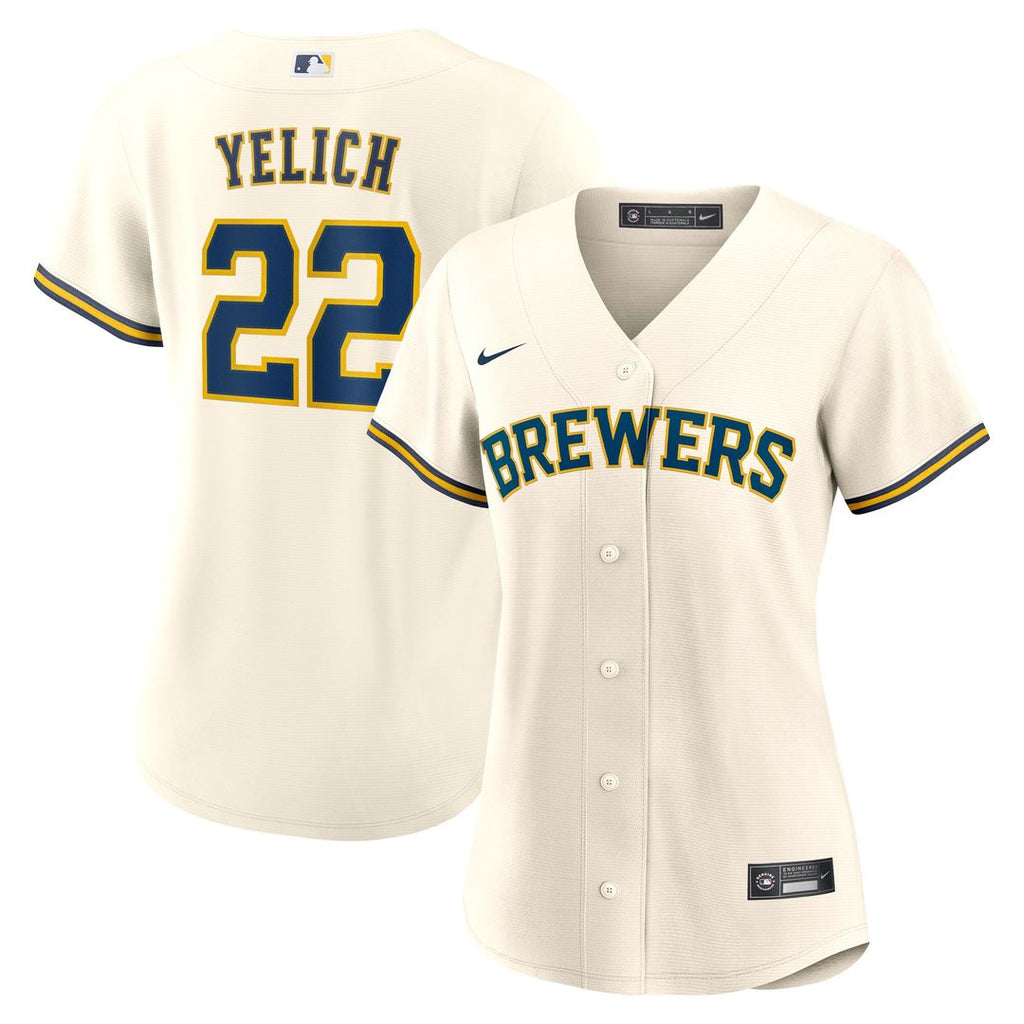 Milwaukee Brewers Christian Yelich Women's Home Replica Jersey - White