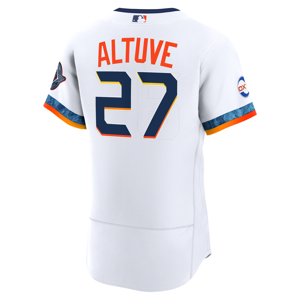 Houston Astros Jose Altuve City Connect Authentic Sponsor Patch Jersey - White