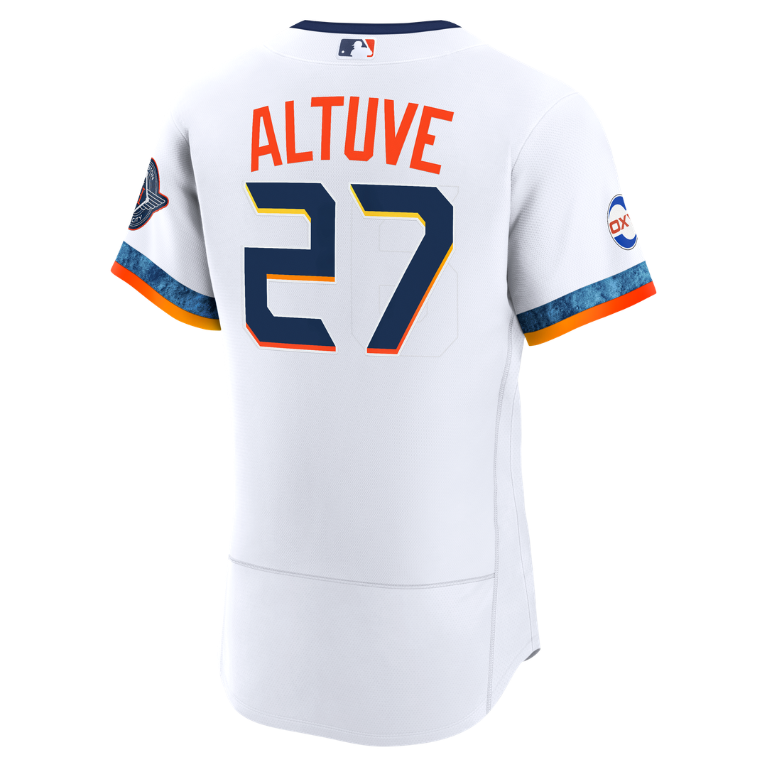 Houston Astros Jose Altuve City Connect Authentic Sponsor Patch Jersey - White