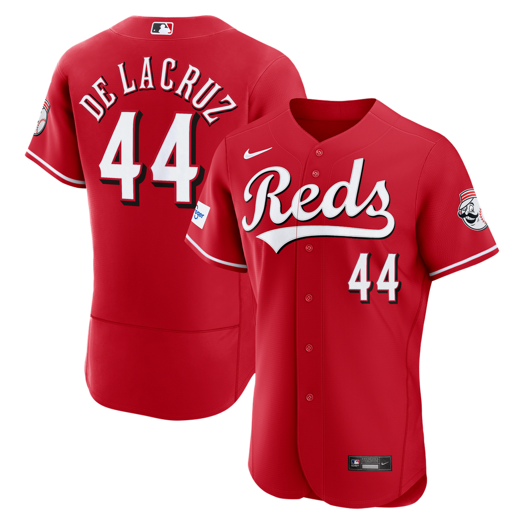 Cincinnati Reds Elly De La Cruz Alternate Authentic Sponsor Patch Jersey - Red