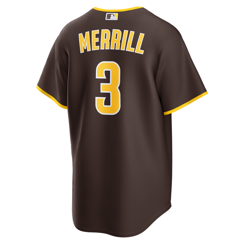 San Diego Padres Jackson Merrill Road Replica Jersey - Brown