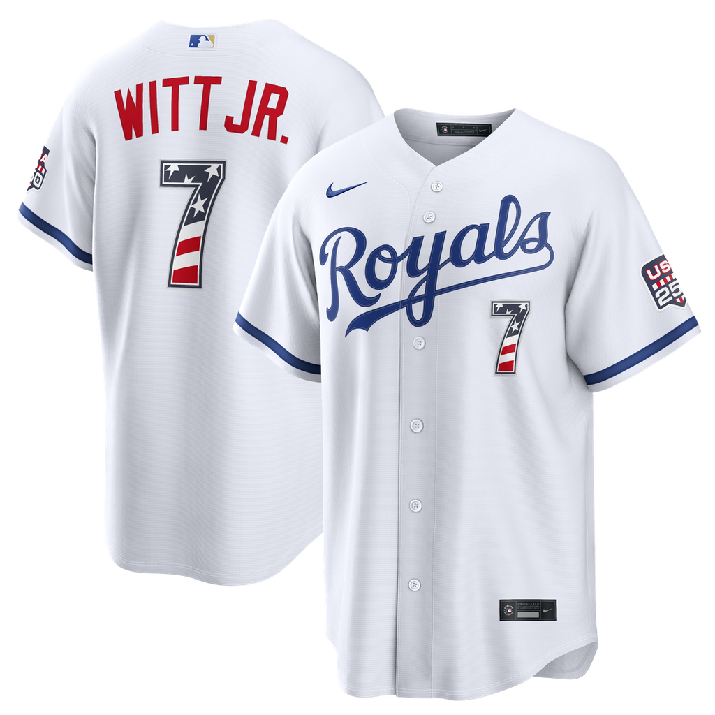 Kansas City Royals Bobby Witt Jr. USA 250 Fourth of July Home Stadium Jersey - White