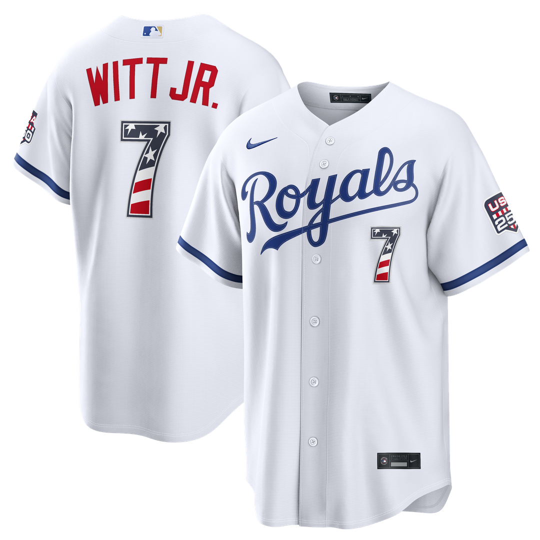Kansas City Royals Bobby Witt Jr. USA 250 Fourth of July Home Stadium Jersey - White